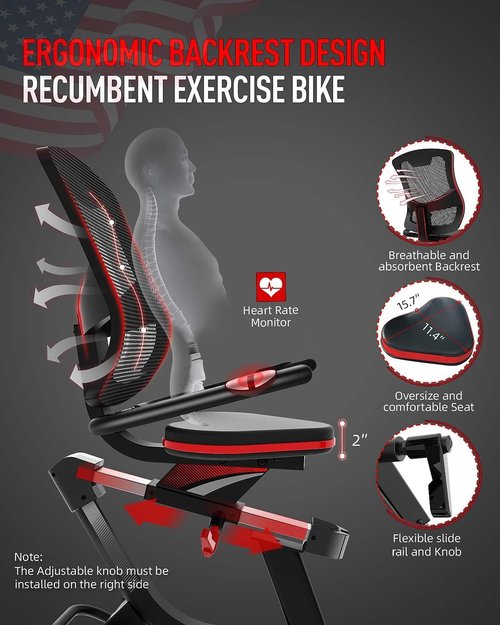 HARISON Semi Commercial Recumbent Exercise Bike with 400 lbs Capacity, Magnetic Recumbent bike for Adult and Seniors, Recumbent Stationary bike for Home with Smart Bluetooth App, 2 in 1 LCD Monitor and Tablet Holder, Heart Rate monitor (HR-B8ARE 90% Pre-a