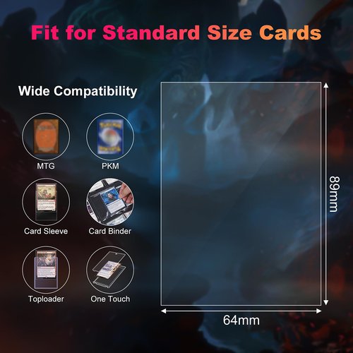 600 Pack Card Sleeves Clear, Perfect Fit Inner Sleeves Ideal for Double-sleeving, Trading Card Sleeve Compatible with MTG, PKM, TCG and Gaming Cards (60 Microns)