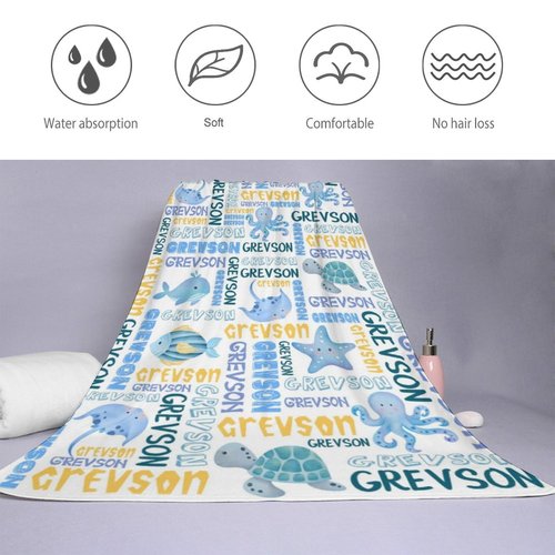 Personalized Dinosaur Beach Towel for Kids Boys,Custom Monogrammed Microfiber Beach Towels with Name Photo,Cutomized Quick Dry Bath Swim Towels for Travel Pool Swimming Seaside,Summer Vacation Gifts