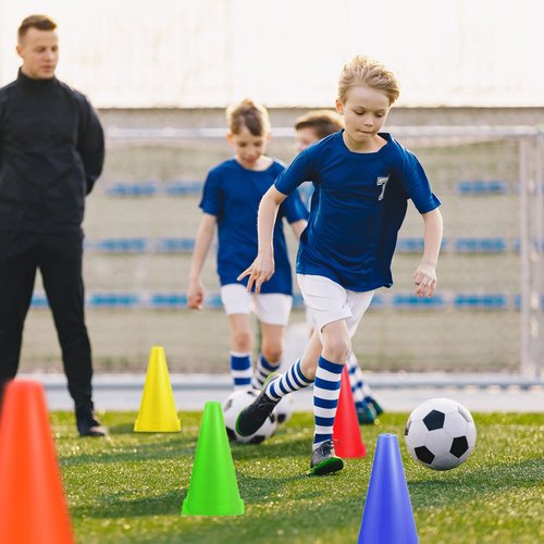 30 Pieces 9 Inch Traffic Cones Plastic Sport Agility Training Safety Cones Soccer Practice Equipment for Basketball Football Drills Exercise, Outdoor Activity and Events(Multicolor)