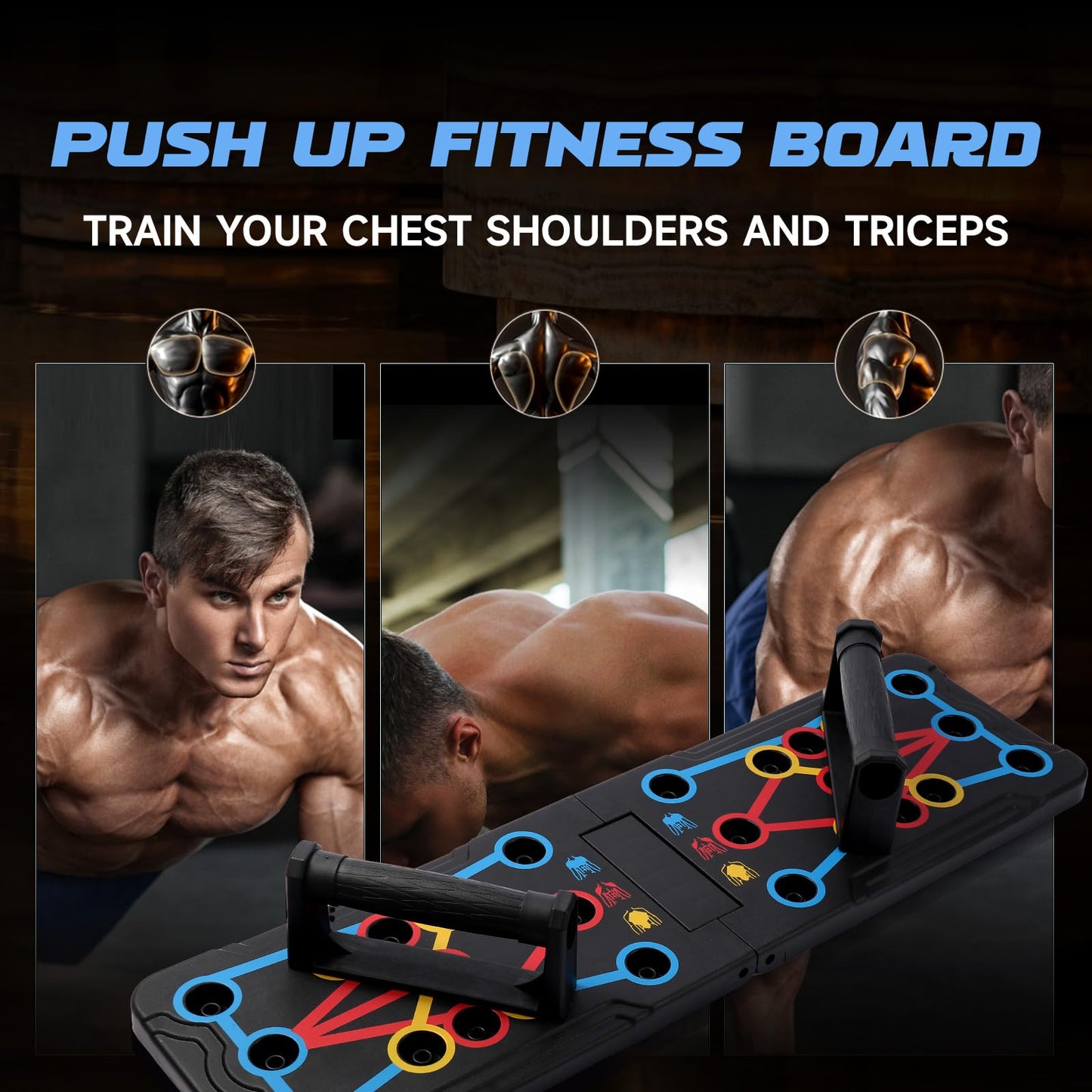 15-in-1 Foldable PushUp Stands Board Fitness,Workout Equipment for Home Gym, Men & Women Adjustable Pushup Board for Chest, Abs, Arms & Core Training,Portable Push-Up Board for Full Body Exercise