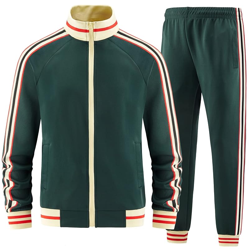 Dioxoib Men’s Track Suit 2-Piece Set – Ai-tz002+Large, Full-Zip Jacket & Jogger Pants