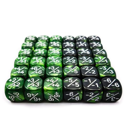 36pcs 12mm Marble Green & Gemini Green Dice Counters Set, Small Token Dice Compatible with MTG, CCG, Card Games