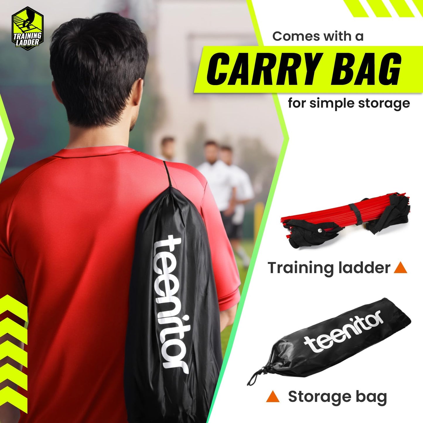 Teenitor Agility Ladder Speed Ladder Footwork Ladder Agility Training Ladder for Soccer, Football Fitness Feet Training Agility Training Equipment with Carrying Bag