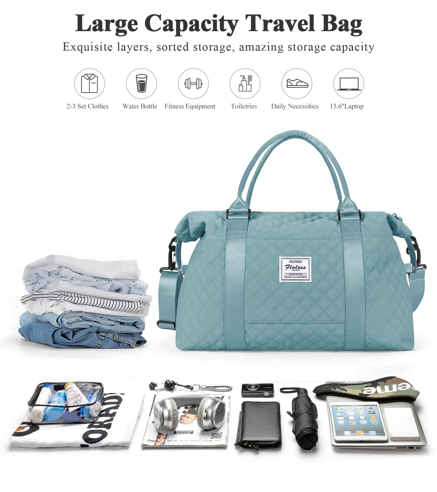 Travel Duffel Bag,Overnight Weekender Bags for Women with Wet Pocket