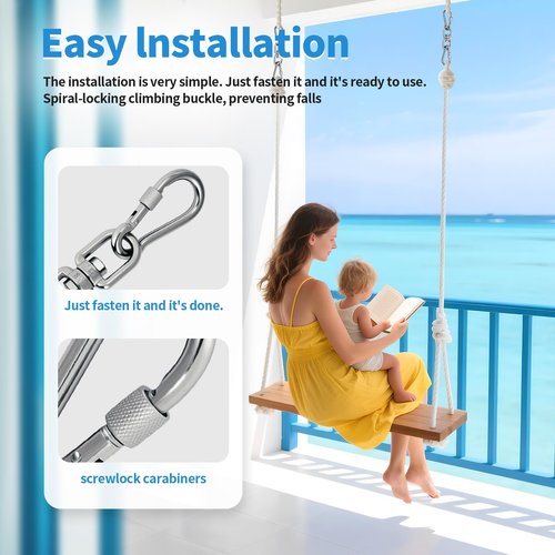 Aheucndg Heavy Duty 1200 lb Capacity Swivel Ring Double Ended Swivel Eye Hook, 304 Stainless Steel 1Pack Swivel Hooks + 2Pack Snap Hook, Easy Installation for Hanging Chair, Hammock, Boxing Bag, Gym