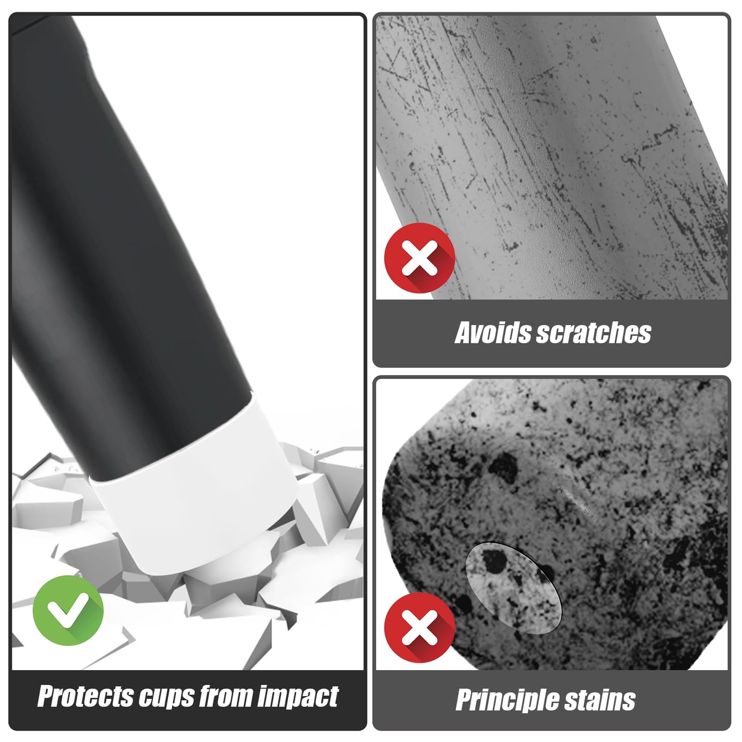 Mity rain 2PCS Protective Silicone Boots for Owala 30oz & 40oz FreeSip Sway Bottles & Tumblers - Accessories for owala, Enhances Stability & Prevents Scratches (Black & White)