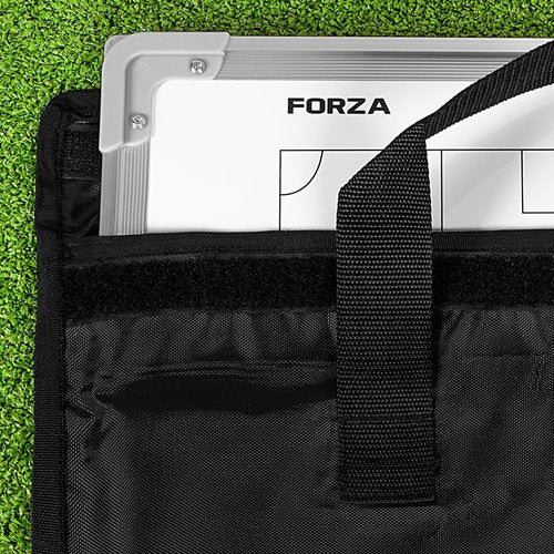 FORZA 35in x 24in Double-Sided Sports Coaching Whiteboard | 13 Sport Options - Dry Erase Board Equipped with Magnetic Markers, Pen & Eraser (Soccer, with Carry Bag)
