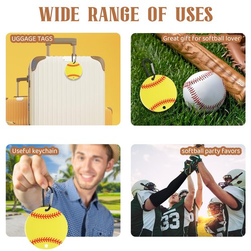 starfa lab 12PCS Softball Bag Fence Hooks, Metal Backpack Hooks with Writable Acrylic Board, Sports Fence Pocket Hook to Hang Baseball Bags, Water Bottles and Hats (Yellow12P)