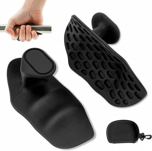 KOOK UDU Rubber Gym Grips for Men & Women, Anti-Slip Workout Grips for Weight Lifting, Deadlifts, Pull-Ups & Gym Training, Hand Grips Pads for Palm Protection & Enhanced Control (Black)
