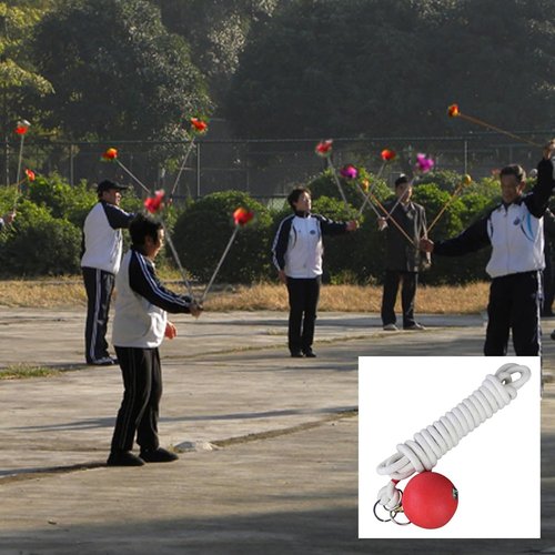 Rope Dart Hammer Rubber Weight Throw Exercise Ball with Rope,Soft Martial Arts Weapons Chinese Traditional Kung Fu Fitness Equipment