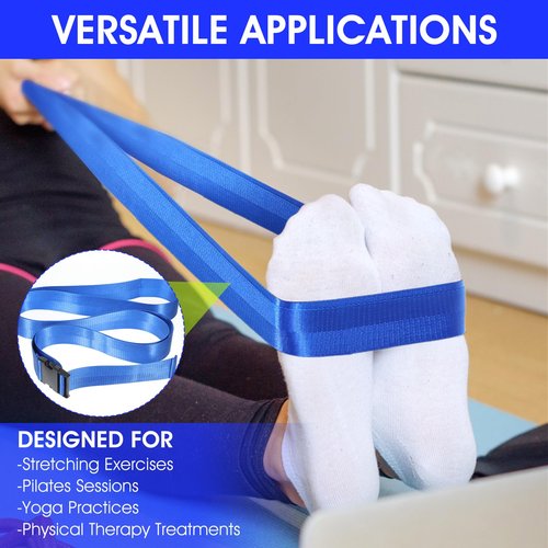 Physical Therapy Strap, Extremity Mobilization Belt, Manual Traction Strap, Adjustable Stretch Strap for Stretching Yoga Leg Shoulder Exercise (Black)