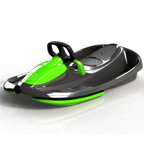 Gizmo Riders Stratos - 1-Person Racing Style Bobsled with Steering Wheel, Corrosion Free Plastic with Snap Together Assembly, Holds 250lbs, Ages 3 and Up (Mystic Green)
