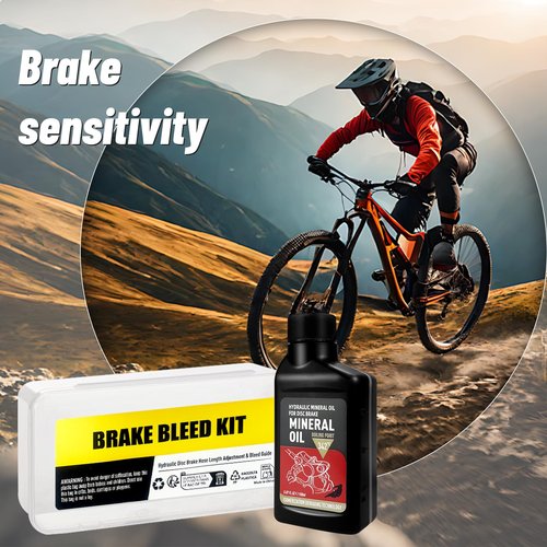 Brake Bleed Kit for Shimano, TEKTRO, TRP Hydraulic Disc Brakes, Bike Brake Bleed Kit with Brass Connector, 150 ML Mineral Oil Brake Fluid