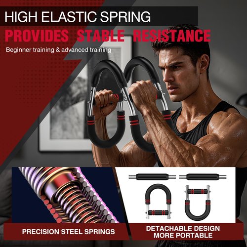 SINOCHIP Adjustable Power Twist Arm Trainer (30-120 lbs), Arm Trainer for Men、Chest Workout Equipment, Anti-Bending Spring No Deformation, Portable Upper Body Home Fitness Equipment, Unisex