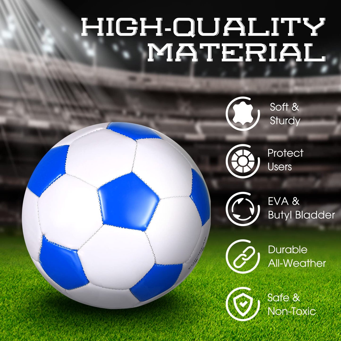 HyDren 8 Pcs Soccer Balls Bulk with Pump Deflated Official Size Sport Soccer Ball for Kid Adult Game Match Indoor Outdoor Gift for Back to School Sports Game Birthday Party Gift(Size 5)