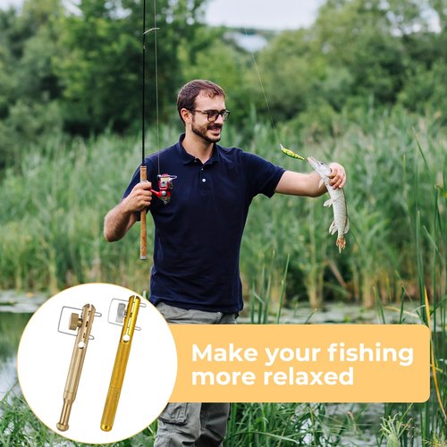 QfwdfcTrenz 2Pcs Fishing Line Knot Tying Tool Metal Fishing Hook Tie Device Manual Portable Fast Fishing Supplies Tyers, Nail Knot Tyer Practical Angler Accessories for Hooks Lures Lines,Golden