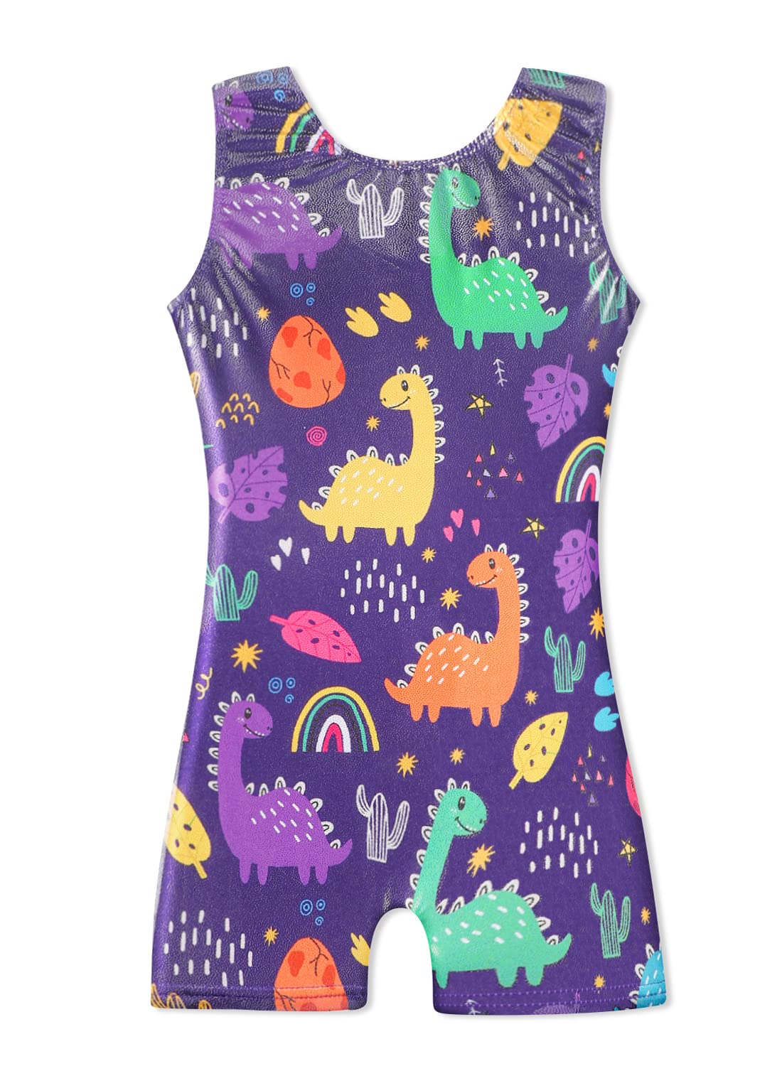 HOZIY Baby Gymnastics Leotard with Shorts for Girls 1t 2t 18-24 12-18 Months Dark Purple Dinosaur Strawberry Cactus Rainbow Stars Biketard Sparkle 18m 24m