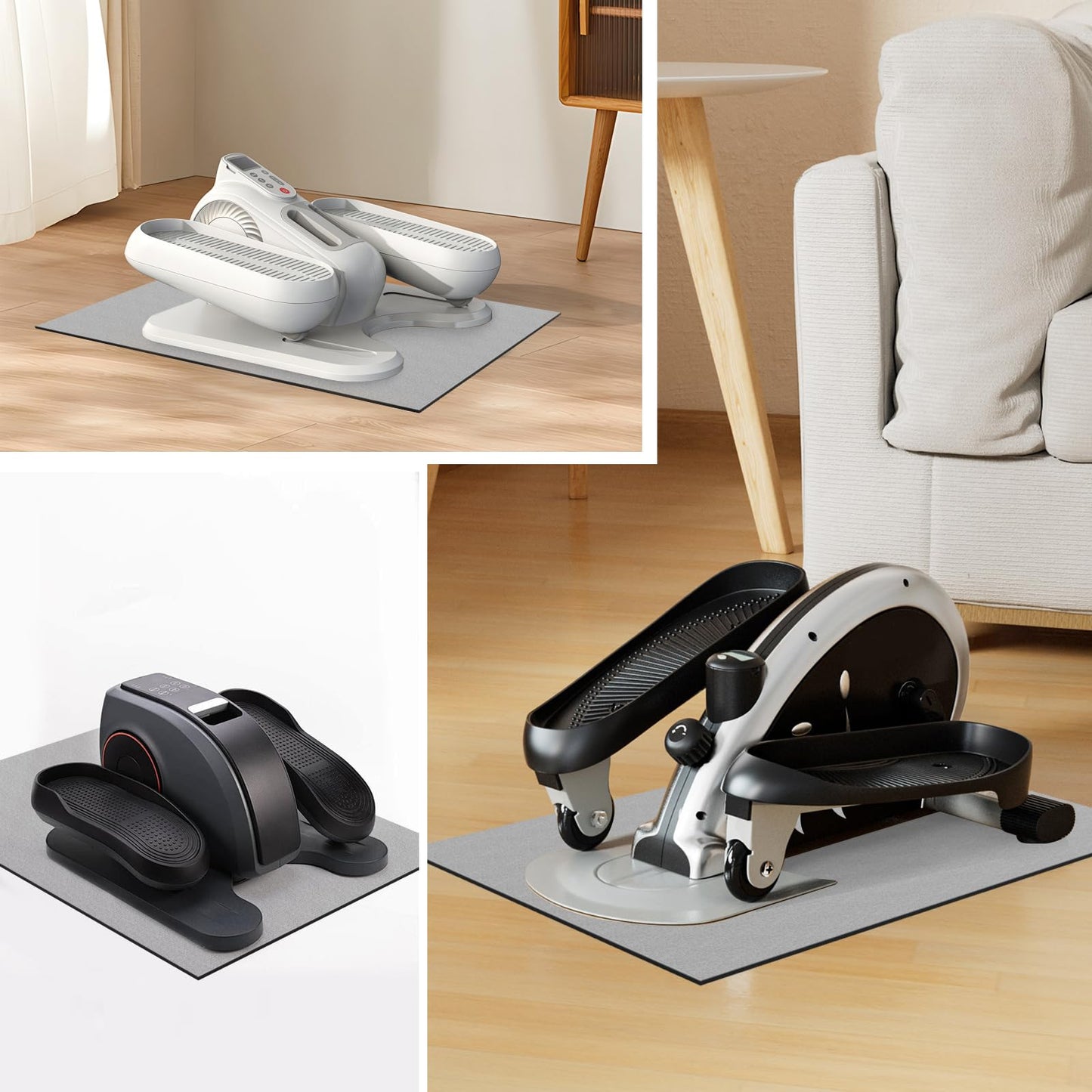 Wiojtry Non-Slip Mat for Under Desk Elliptical and Portable Floor Bike, Elliptical Mats for Seniors Home Sports Mats and Mini Elliptical Exercise Bikes, Ellipse Machine Mat