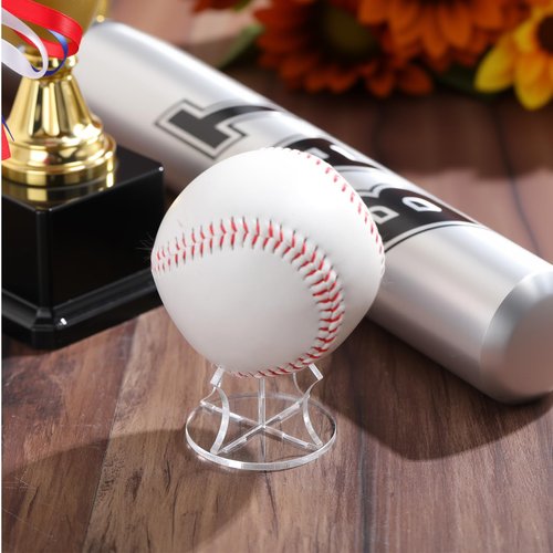 Mudder 12 Pack Acrylic Baseball Display Stand Holder, Sport Ball Display Rack, Sturdy Transparent Design, Easy to Assemble for Golf Ball, Tennis Ball, Softball, Suitable for Home Office Display