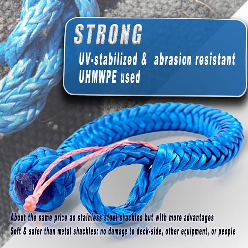 Robship Soft Shackles Simplifying Your Boating Experience, Blue - 4x80mm