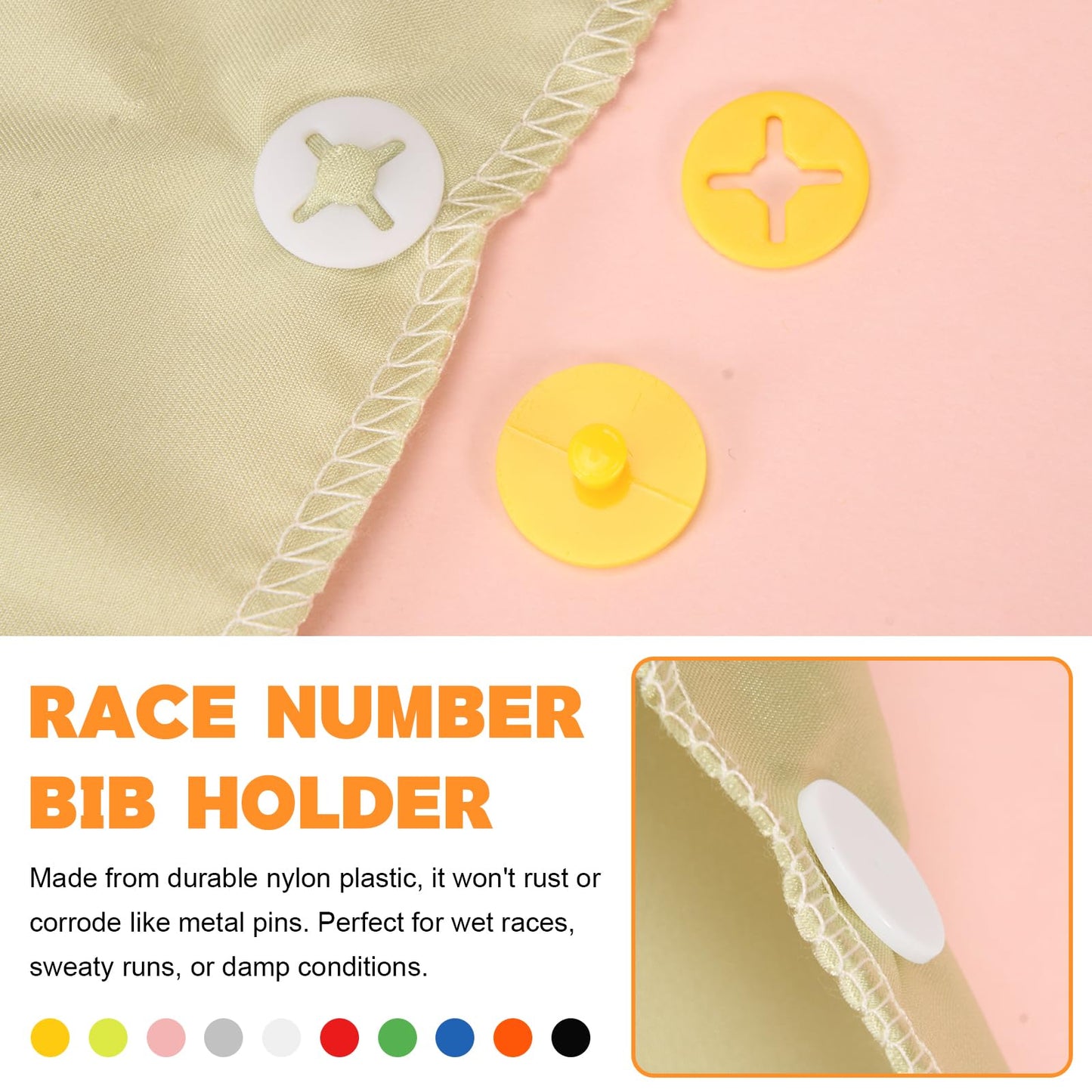 Darlingao Running Bib Clips, 40Pcs Race Bib Holder, Race Number Buckle Fixing System for Runners, Marathon, Triathlon, Track and Field Events, Mixed Colors Fasteners, Secure Race Bib Attachment