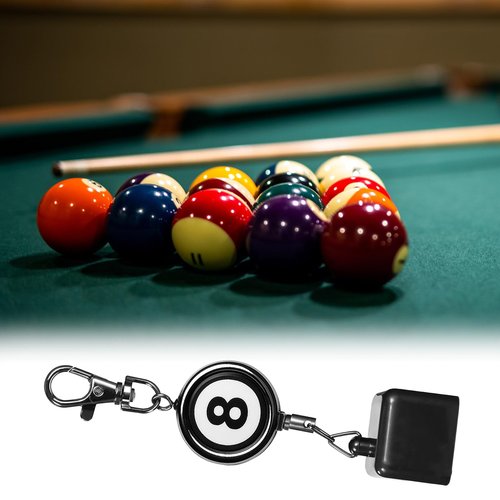 Pool Chalk Holder Billiards Snooker Cue Chalk Holder with Retractable Key Ring Pool Table Accessories Billiards Accessories for Billiard Lovers