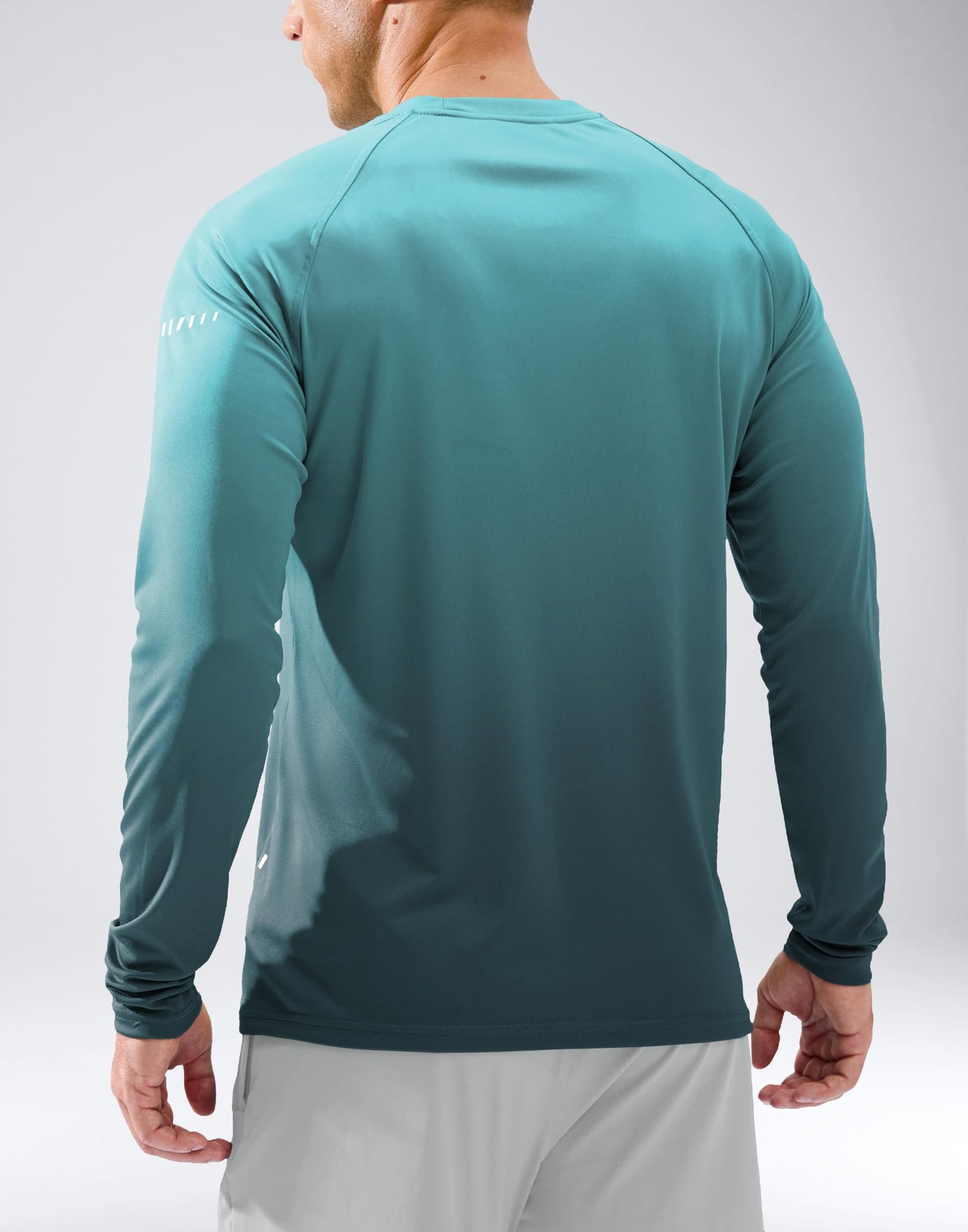 Men's Sun Swim Long Sleeve UPF 50+ Shirts Gradient Green Grey M