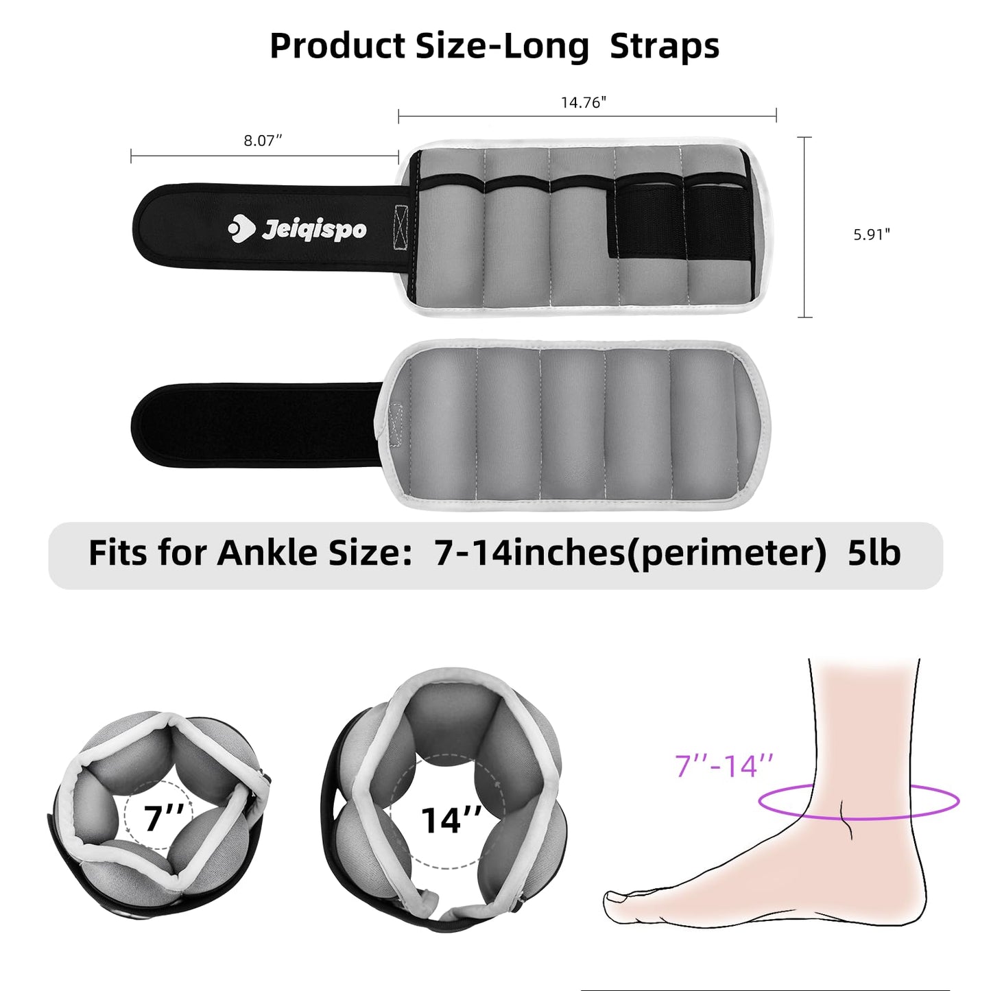 Adjustable Ankle Weights 1 Pair 2/4/6/8/10 LBS Wrist Leg Arm Weights for Women Kids Men,Strength Training with Removable Weight for Fitness Gym Workout Running Walking