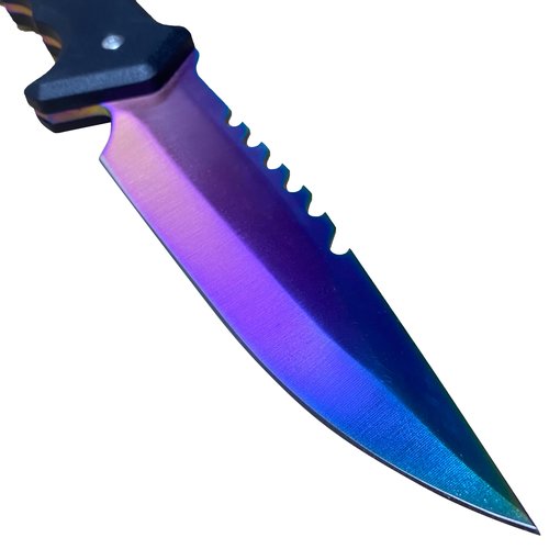 JPOKINAWA 10.5" Full-Tang Fixed Blade Tactical knife - Fade, Stainless steel Blades sharp