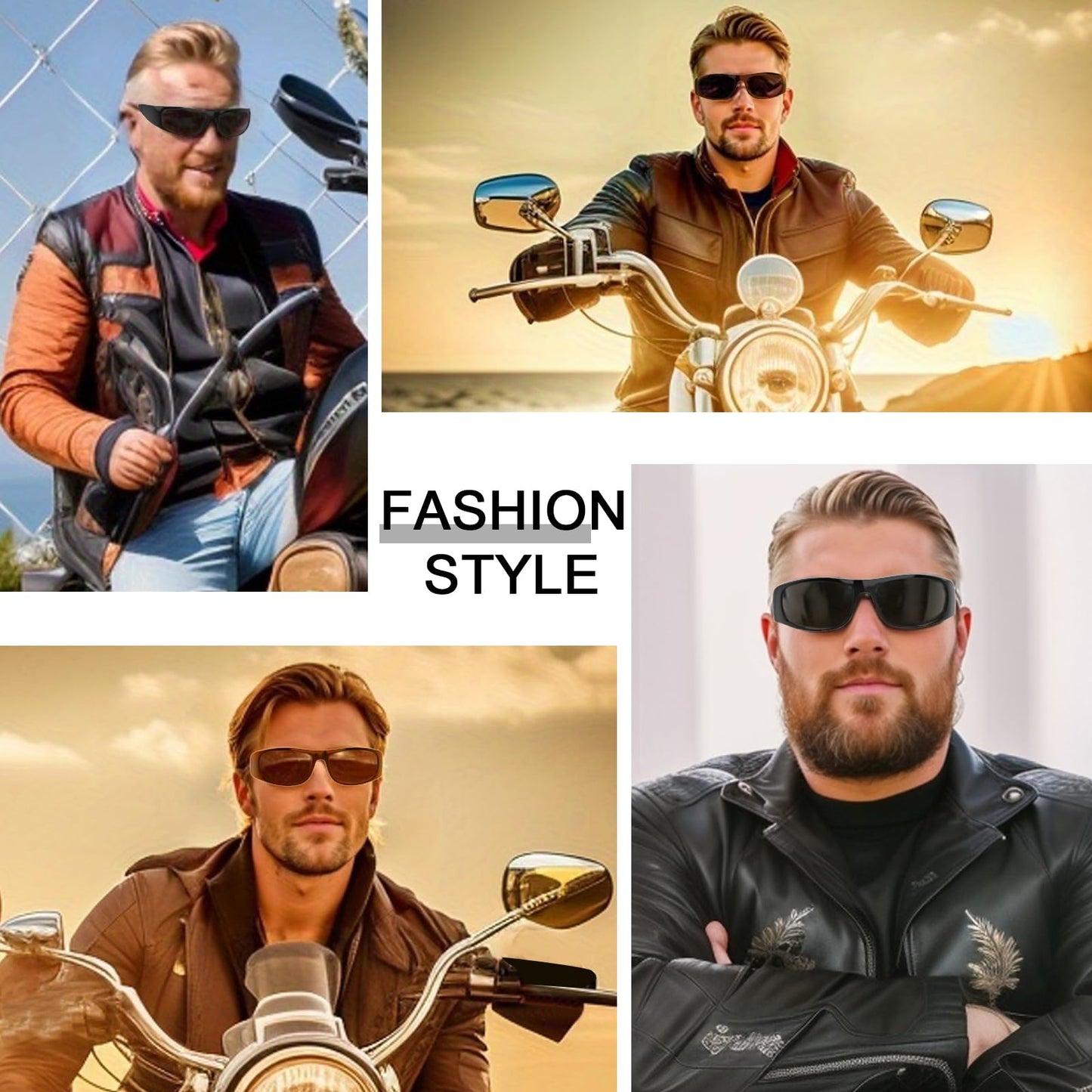 WISTON Wrap Around Sunglasses for Men Women Super Dark Blackout Sunglasses for Sensitive Eyes UV400 Protection W8005 Glossy Frame/Superdark Lens-61 Millimeters Non-Polarized