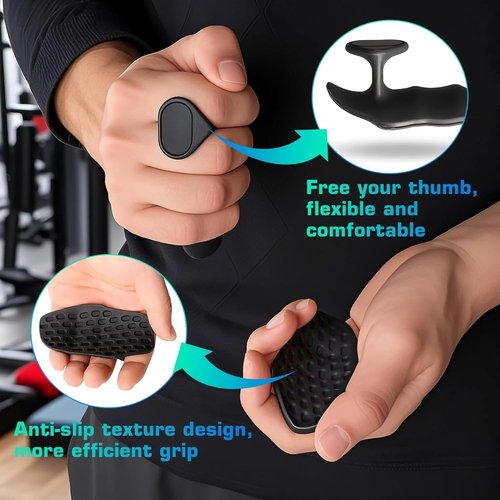 Weight Lifting Grips - Rubber Workout Gym Grips Fingerless Pads for Palm Protection, Ergonomics Workout Gym Gloves for Men Women Deadlifts, Rows, Exercise Bodybuilding