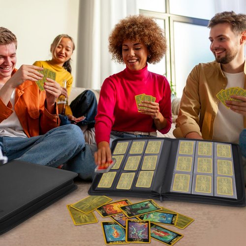 Top loader Binder,Toploader Binder 9 Pocket for 324 Cards Storage,Hold 3”×4”rigid Toploaders.Card Folders Collection Album,Card Holder(black).