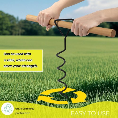 ZOOFOX 6 Pack Tree Stake Kit, Tree Straightening Kit for Leaning Tree, Spiral Trampoline Anchors High Wind Heavy Duty for Camping Tents, Car Ports, Swing Sets, Canopies, Sheds, 15.8 inches