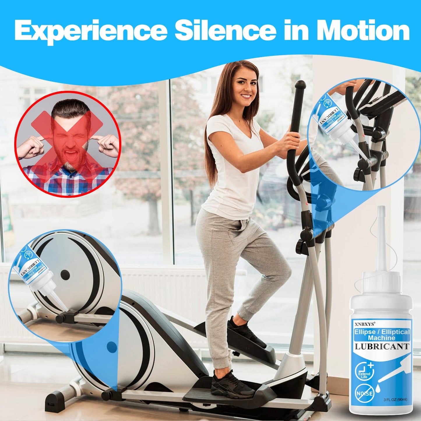 2 Pcs Elliptical Exercise Machine Lubricant, Lube Apply to Under Desk Ellipse Leg Exerciser for Home, Electric Seated Foot Pedal Exerciser, Reduce Nosie & Keep Machine Running Smoothly