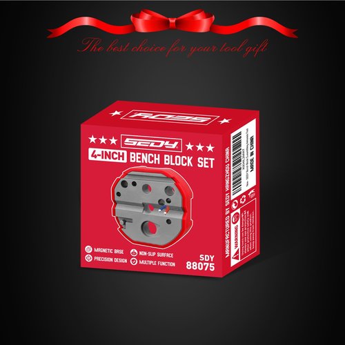 SEDY Universal Bench Block with Non-Marring, Magnetic Bench Block Armorers with Multi-Hole Slip-Resistant for Maintenance