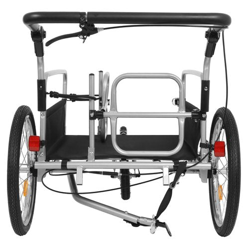 3-in-1 Heavy-Duty Bike Cargo Trailer – E-Bike Compatible with Robust Steel Frame, 110lb Capacity, Convertible Pull Cart, for Urban Commuting, Family Outings & Cargo Transport