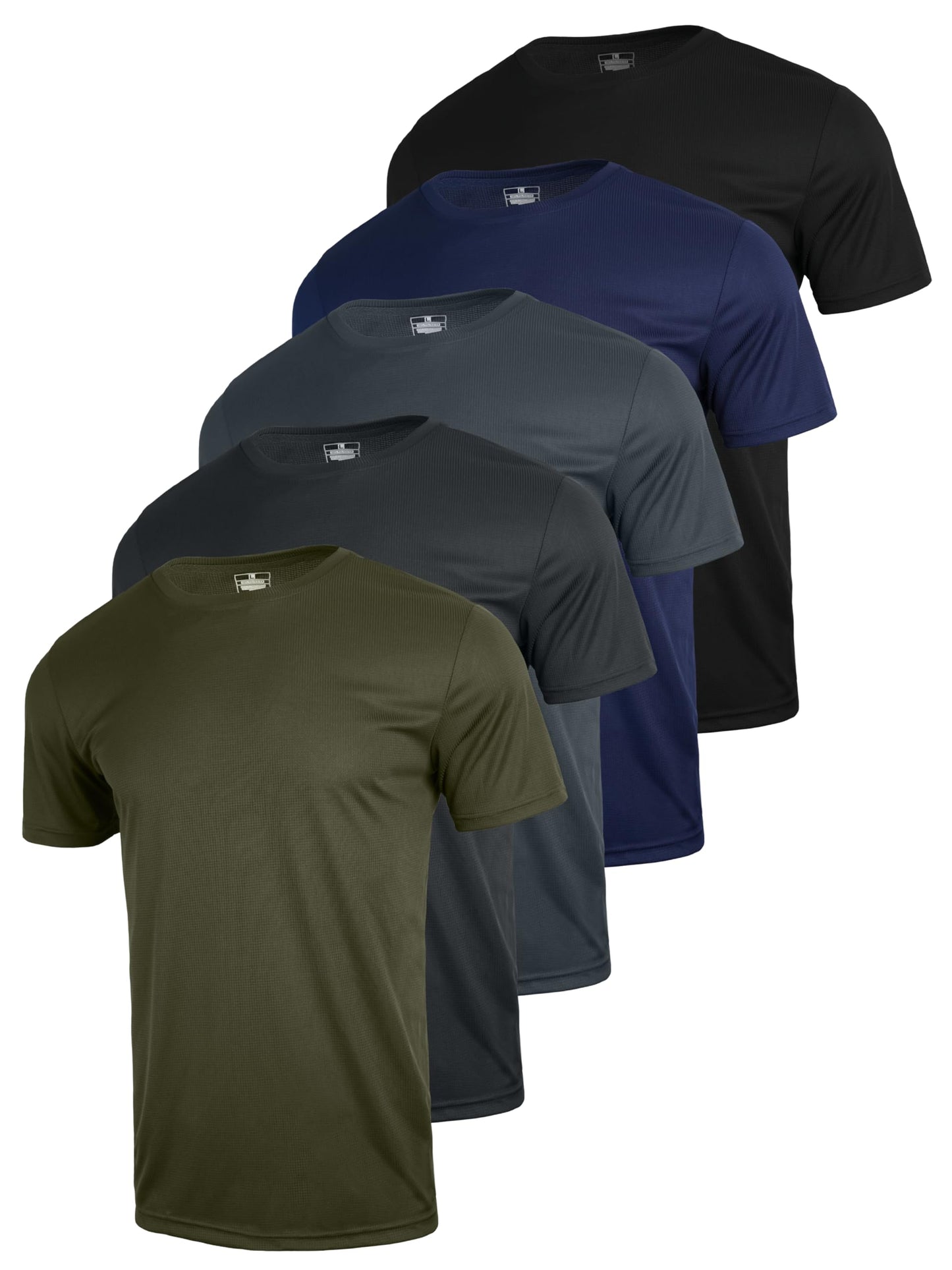 CuterzClub Mens Shirts Quick Dry Fit Tshirts Moisture Wicking Workout Gym 5 Pack Casual Summer Work Athletic Tee Running Fitted Sport Performance Lightweight Short Sleeve T-Shirt Multipack 1, M