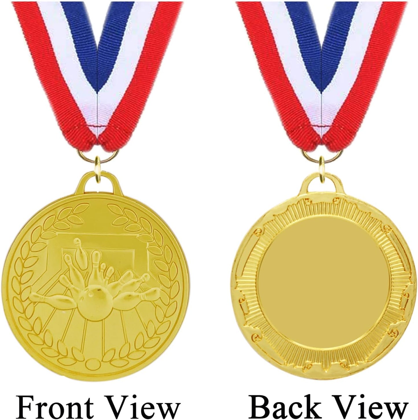 12 Pieces Gold Medals for Awards - Winner Medal Metal with Neck Ribbon Prizes for Kids, Adults, Sports Day, Spelling Bees, Competitions, Party, 2 Inches