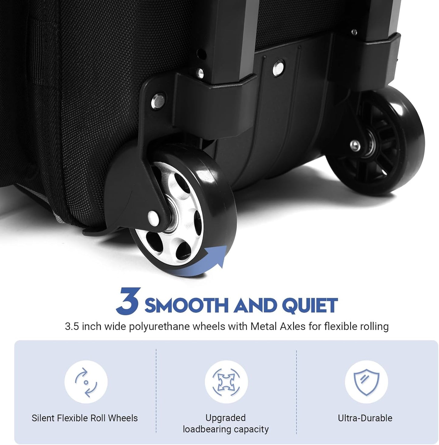 2 Bowling ball Bag with Wheels, Lightweight Trolley Double Ball Bowling bag with Large Separate Shoe Compartment and Oversized Accessory Pocket, Retractable Handle Extends To 39.5"