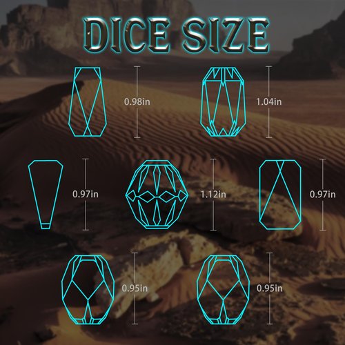 FONVGOGO Dungeons and Dragon Dice of 7, Metal Dice Set D and D Polyhedral DND Dice Set with Cardboard Box Unique Cool Stonehenge Theme RPG Dice for Role Playing Games Gifts (Blue)