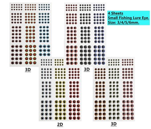 Fish Eyes for Lures Making - Small and Large Fishing Lure Eye 3mm 4mm 5mm 6mm 7mm 10mm Assortment for Fly Tying DIY Materials Tool