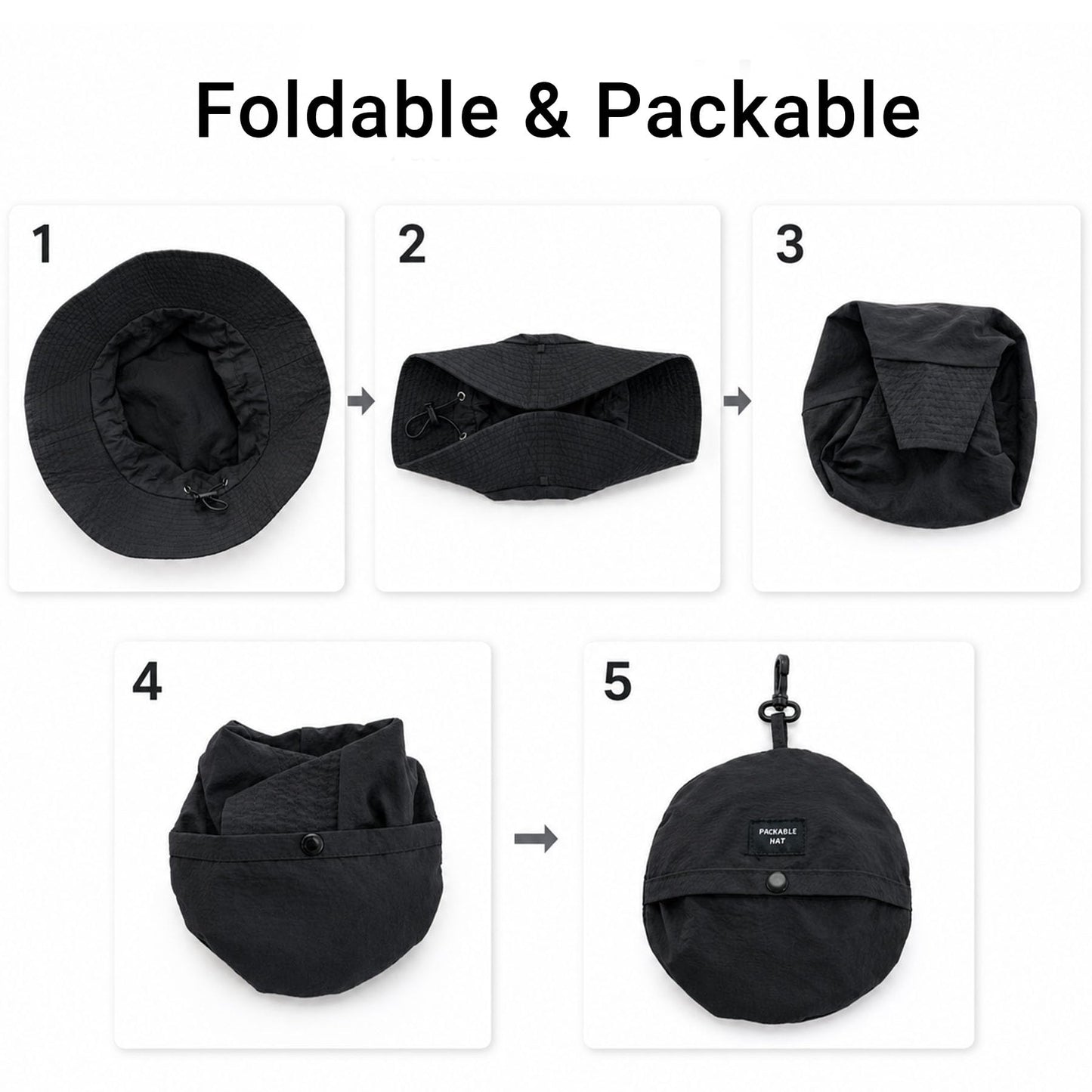 PFFY Packable Sun Bucket Hat for Men UV Protection Sun Hats Waterproof Lightweight Hiking Outdoor Cap Brown (More Loose)