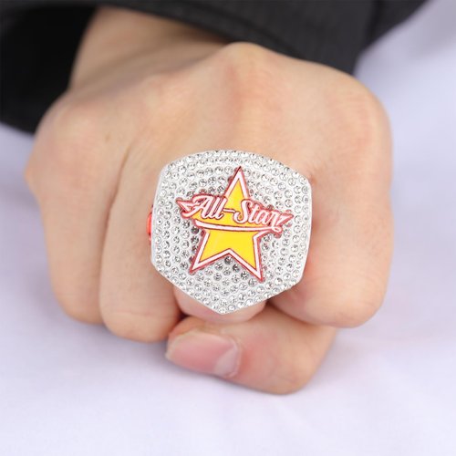 TOPSPORTSJEWELRY 2025 Sports Events Baseball & Softball Tournament All-Star Championship Trophy Ring Prize for All Sports (2, White-red, 9.5)