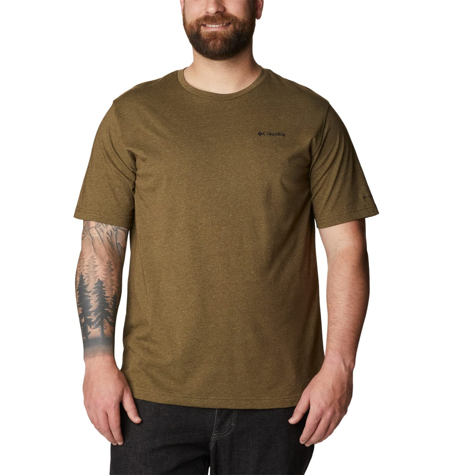 Columbia Men's Thistletown Hills Short Sleeve, Olive Green/Savory, Large