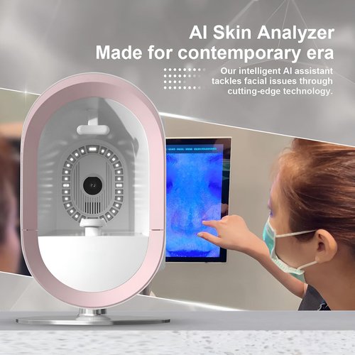 Facial Skin Testing Machine 3D Skin Moisture Analyzer Facial Scanner Analyzer Skin Analyzer Machine,Gold-13.3inch