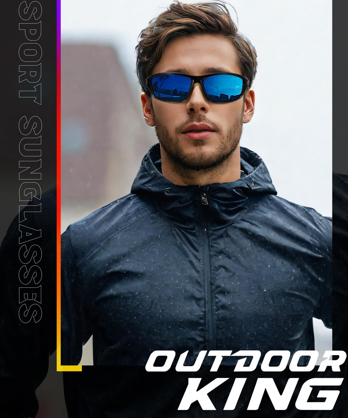 OUTDOORKING Stylish Men Sunglasses Polarized Sunglasses for Women, UV400 Protection glasses for Running Cycling 3-Pack