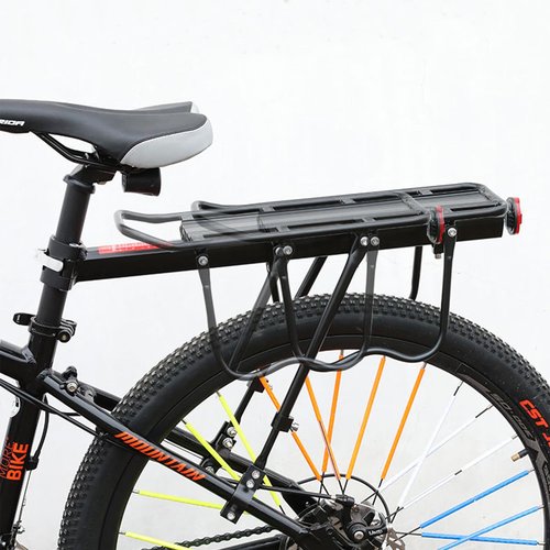 Retractable Bicycle Cargo Rack Rear Bike Rack Quick Release Aluminum Alloy Mountain-Bicycle Carrier 60 lbs Weighing Capacity Black Universal for Bike Luggage