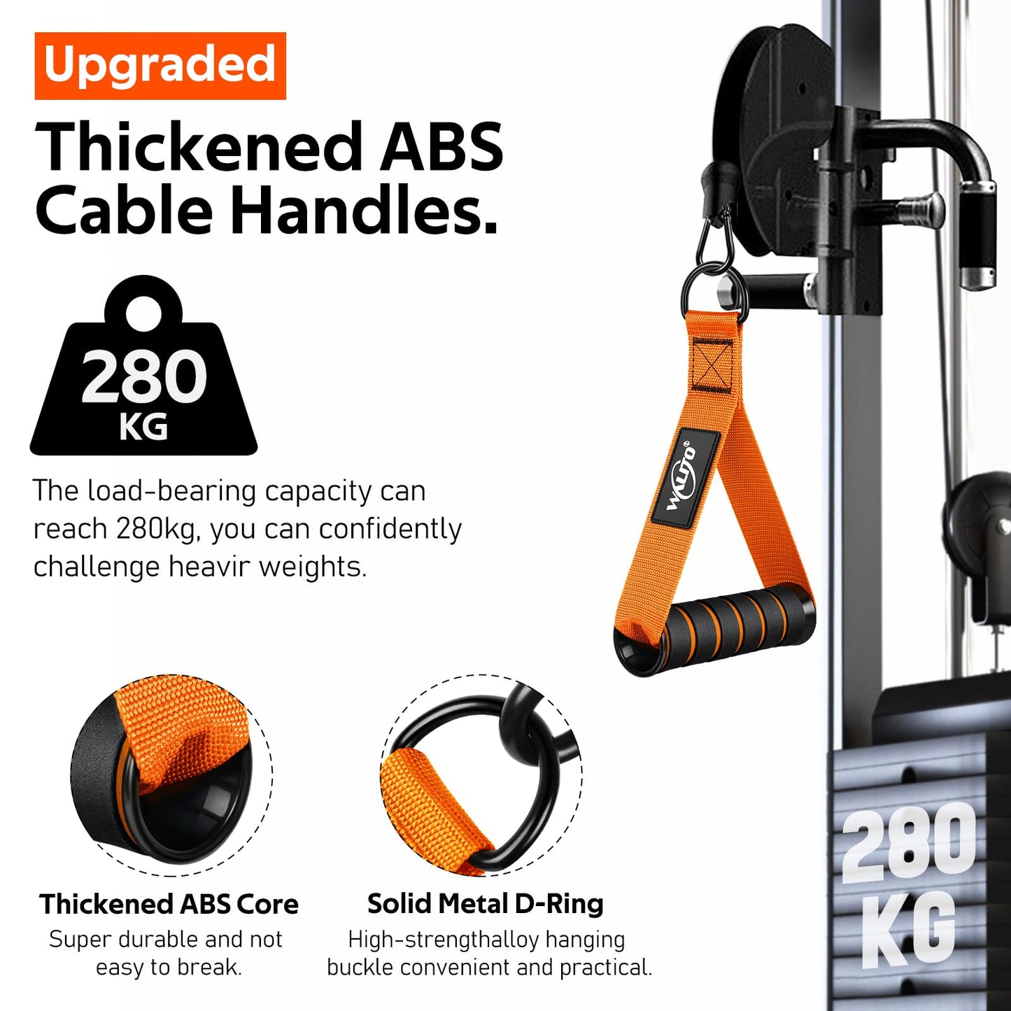 WALITO Exercise Handles, Replacement Cable Machine Attachments for Home Gym Equipment, Pulley System, Pilates, Resistance Bands, Strength Trainer, Heavy Duty Working Out Handles