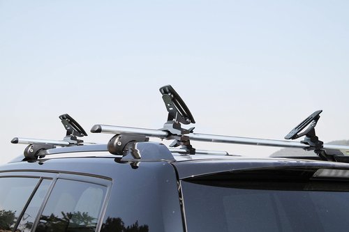Onefeng Sports 135LB Kayak Saddle, Aluminum Rustless Kayak Roof Rack with 1.5" Width Tie Down Straps for Carrier Canoe Boat Paddle Board Surfboard, to Mount on Car SUV Truck Crossbar